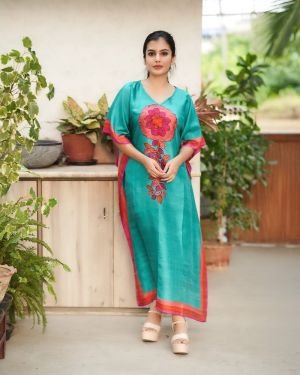 Silk Long Kaftan 016